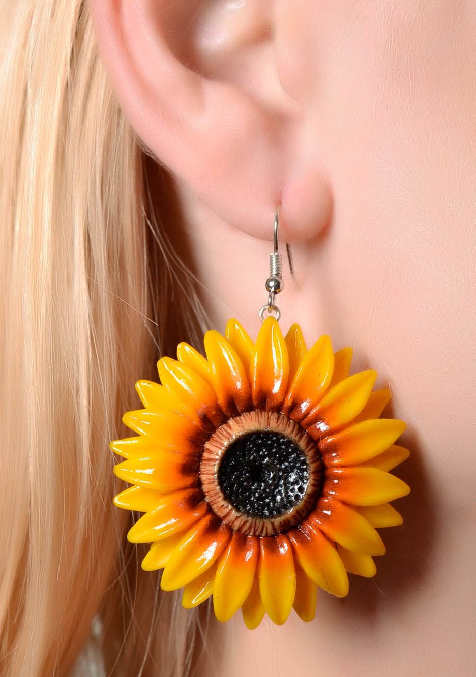 Hängende Ohrringe Sonnenblumen foto 4