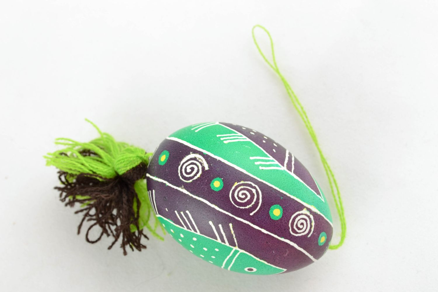 Suspension décorative œuf de Pâques avec image de poisson faite main photo 4