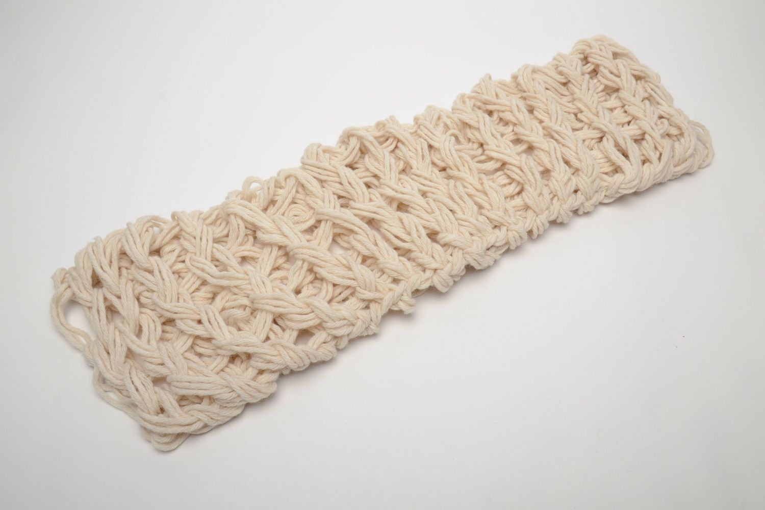 Warm collar scarf crocheted of natural wool photo 3