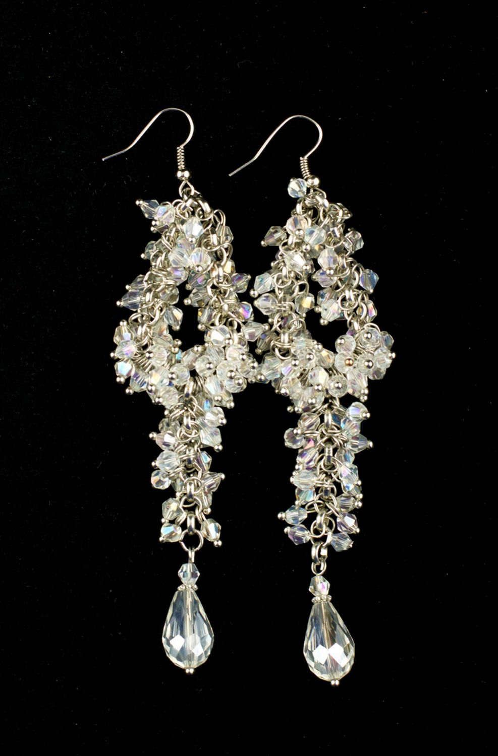 Handmade women earrings beaded crystal earrings cute long earrings gift for girl photo 3