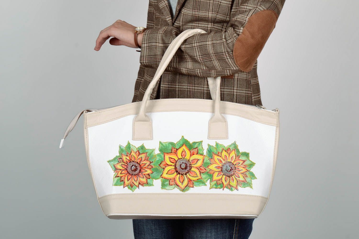 Tasche mit Blumenprint Sonnenblumen  foto 1