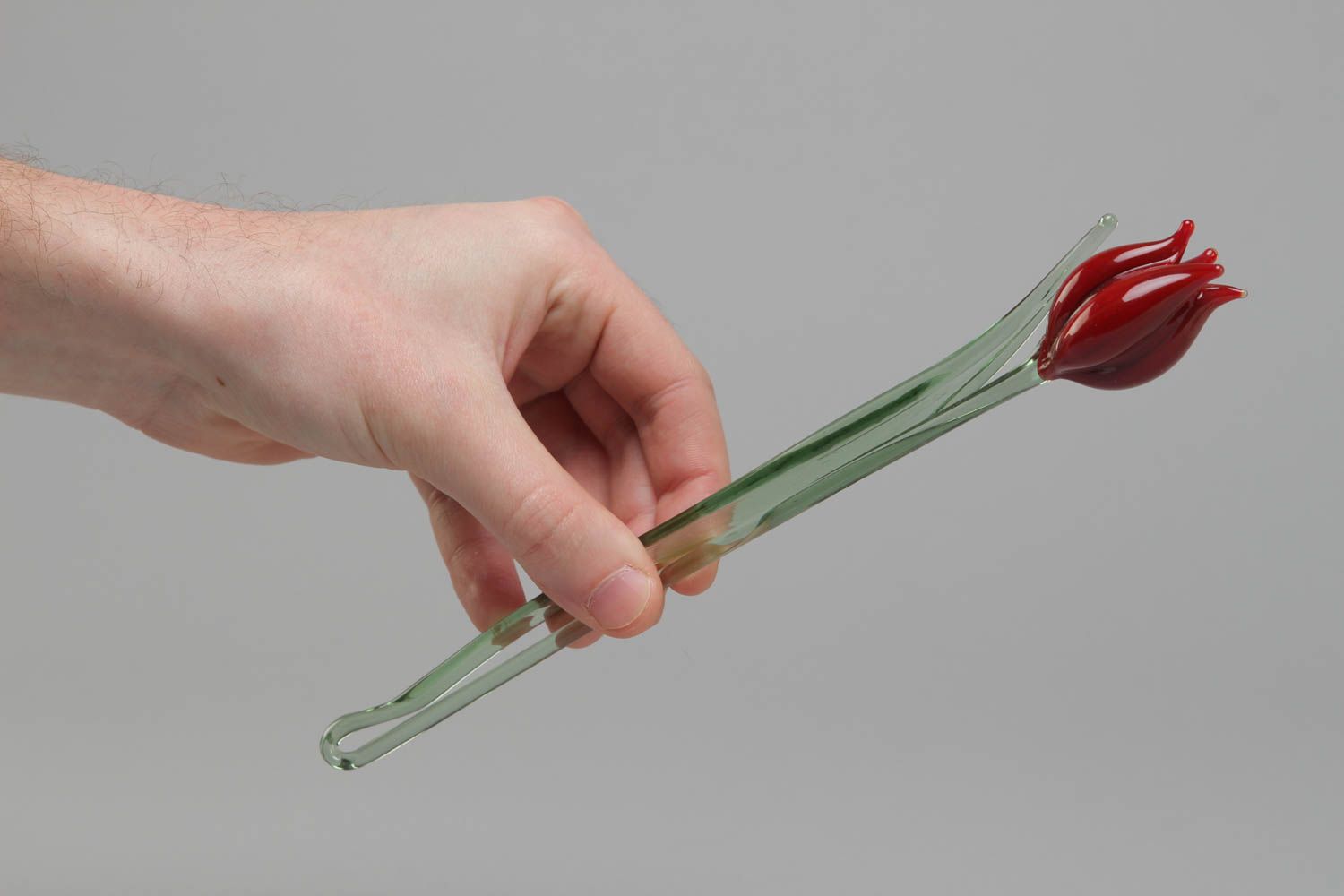 Стеклянный цветок тюльпана авторская работа  фото 3