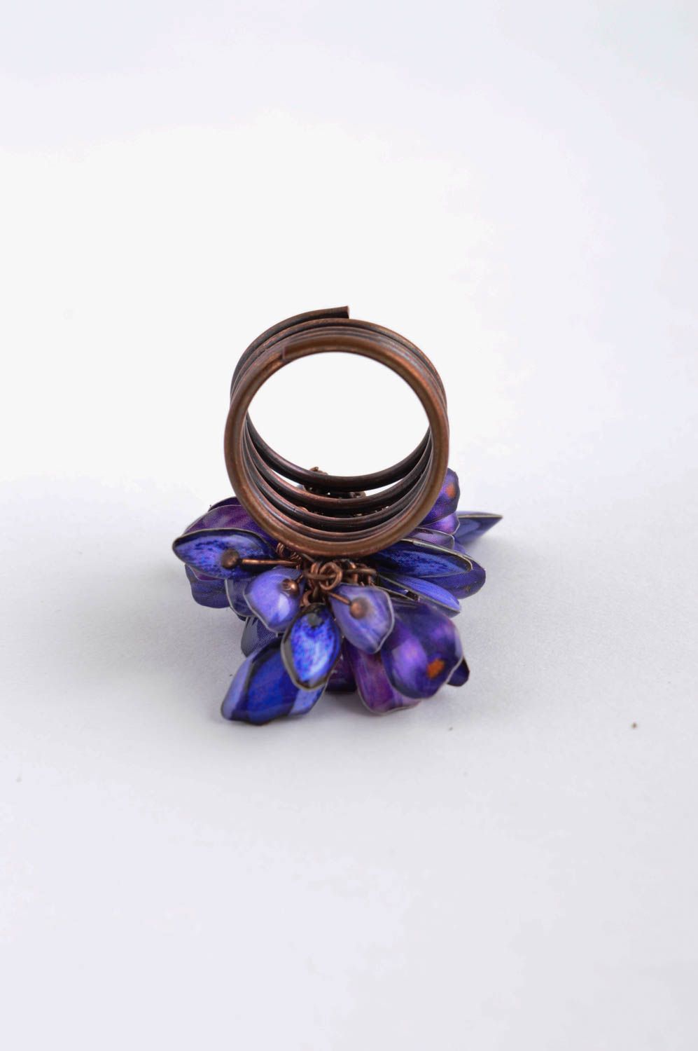 Modeschmuck Ring handgefertigt Frauen Accessoire Damen Schmuck dunkelblau foto 5