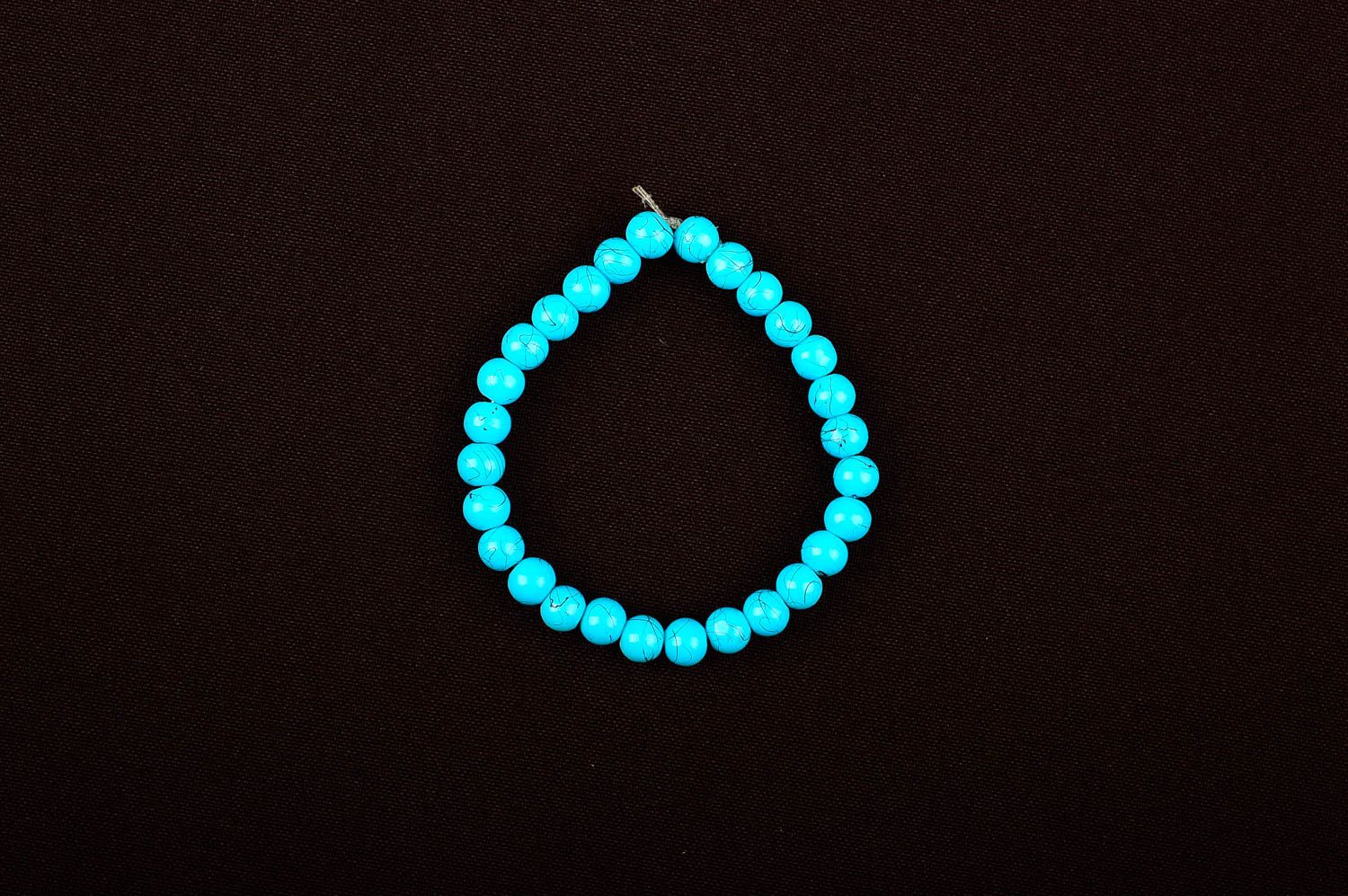 Bracelet perles fantaisie Bijou fait main turquoise Accessoire femme design photo 1
