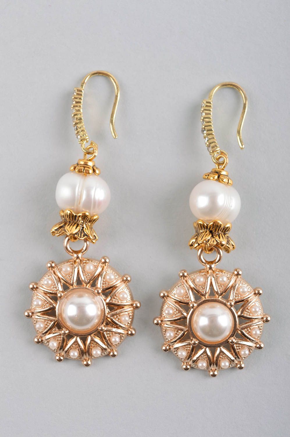 Handmade earrings pearl jewelry dangling earrings fashion accessories for women photo 4