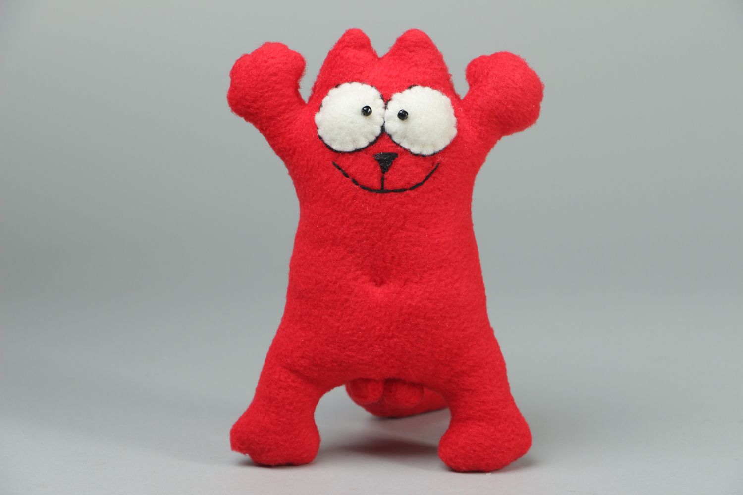 Мягкая игрушка из флиса кот красный  фото 1