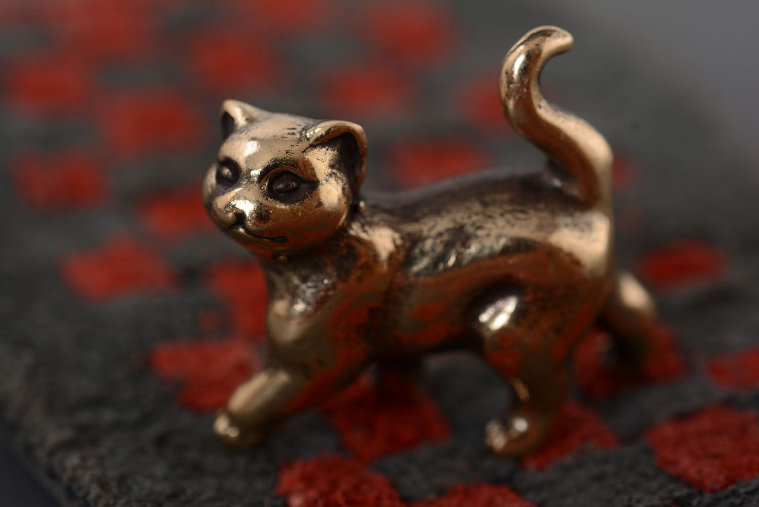 Figurine en bronze faite main Joli chat photo 5