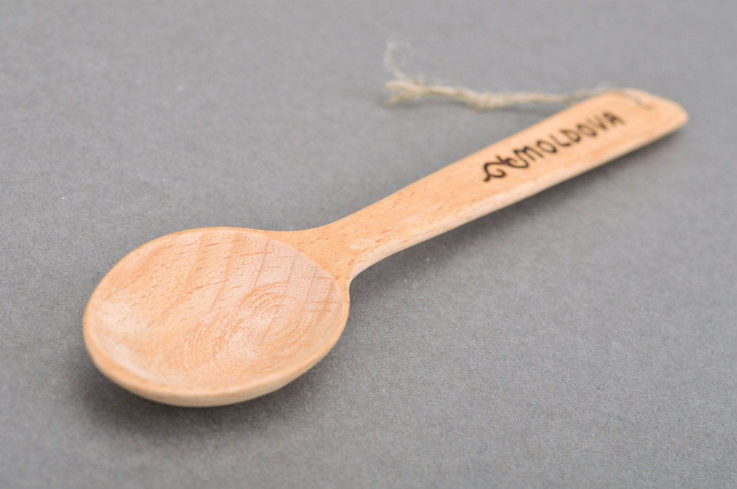 Handmade wooden spoon with pyrography for kitchen or dining room decor photo 4