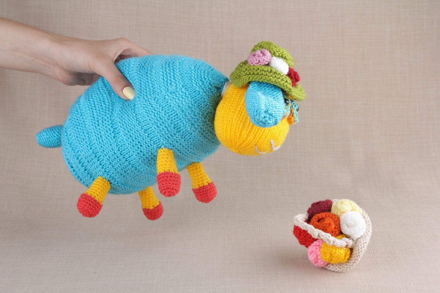 Designer knitted toy Sheep photo 5