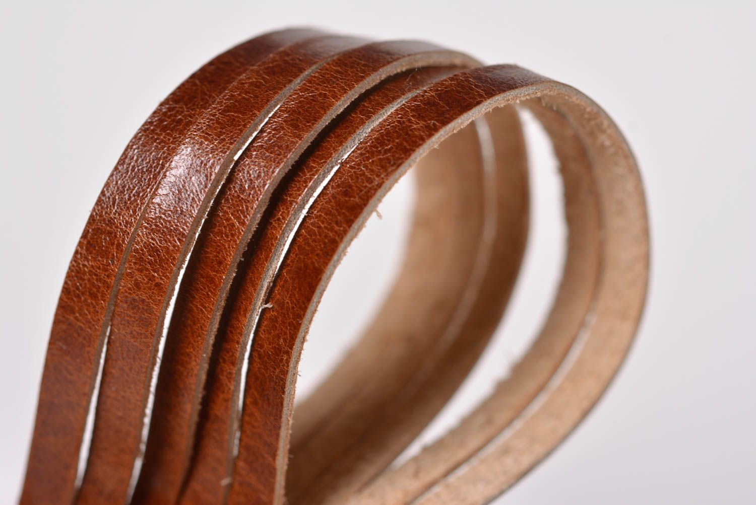 Handmade unusual present designer leather bracelet brown stylish jewelry photo 4
