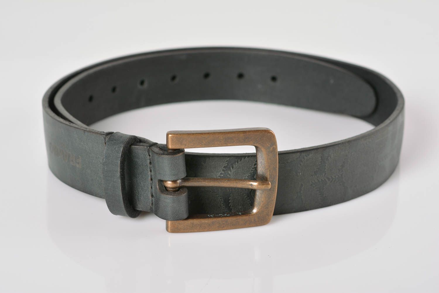 Cinturón de cuero hecho a mano original ropa masculina accesorio de moda foto 1