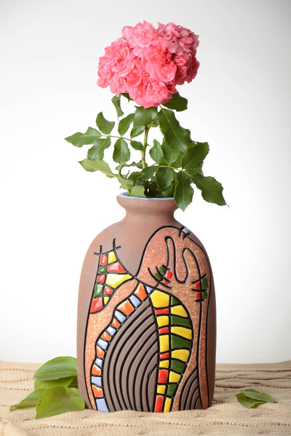 9 inches large ceramic bottle vase 2 lb photo 1