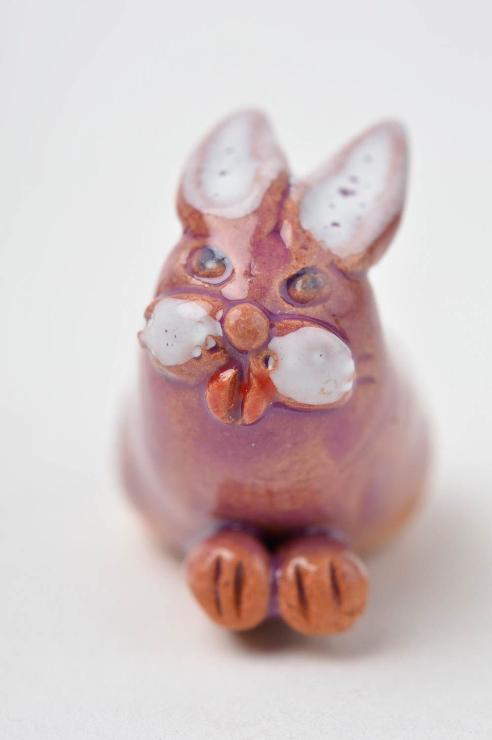 Статуэтка для декора ручной работы статуэтка животного фигурка из глины Кролик фото 2