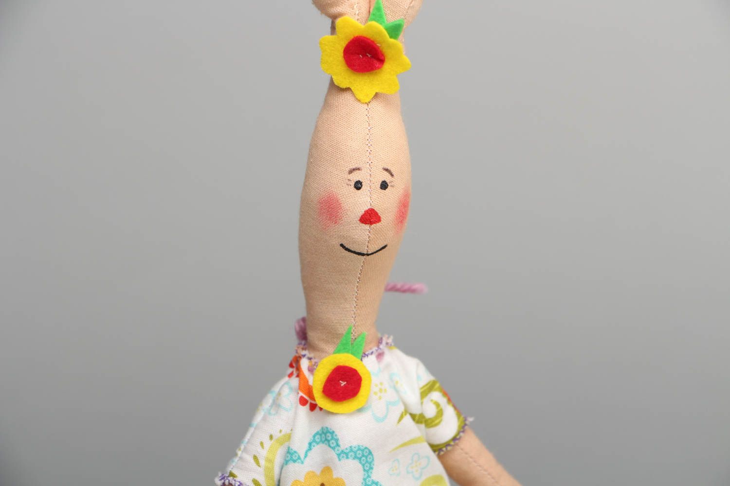 Мягкая игрушка текстильная кукла ручной работы Заяц фото 2