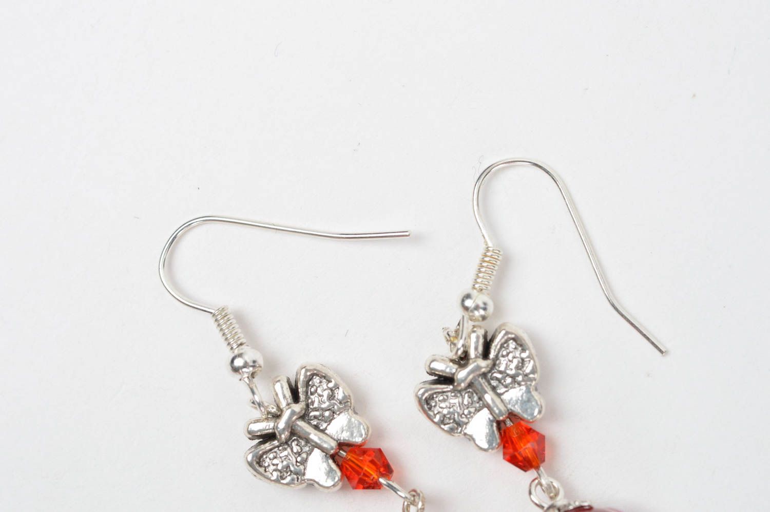 Beautiful glass earrings handmade earrings with charms stylish accessory photo 4