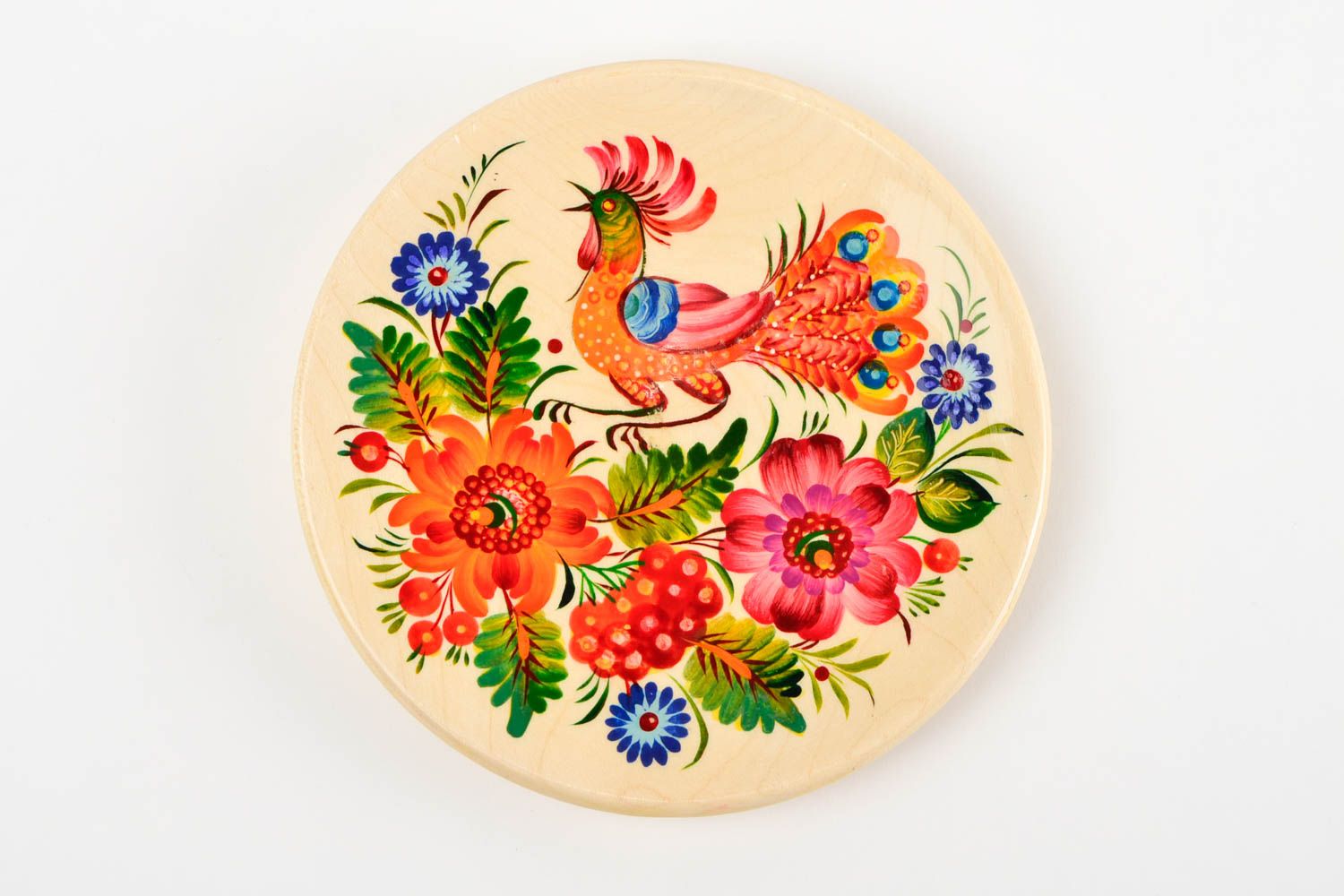 Декоративная тарелка ручной работы необычный декор на стену изделие из дерева фото 4