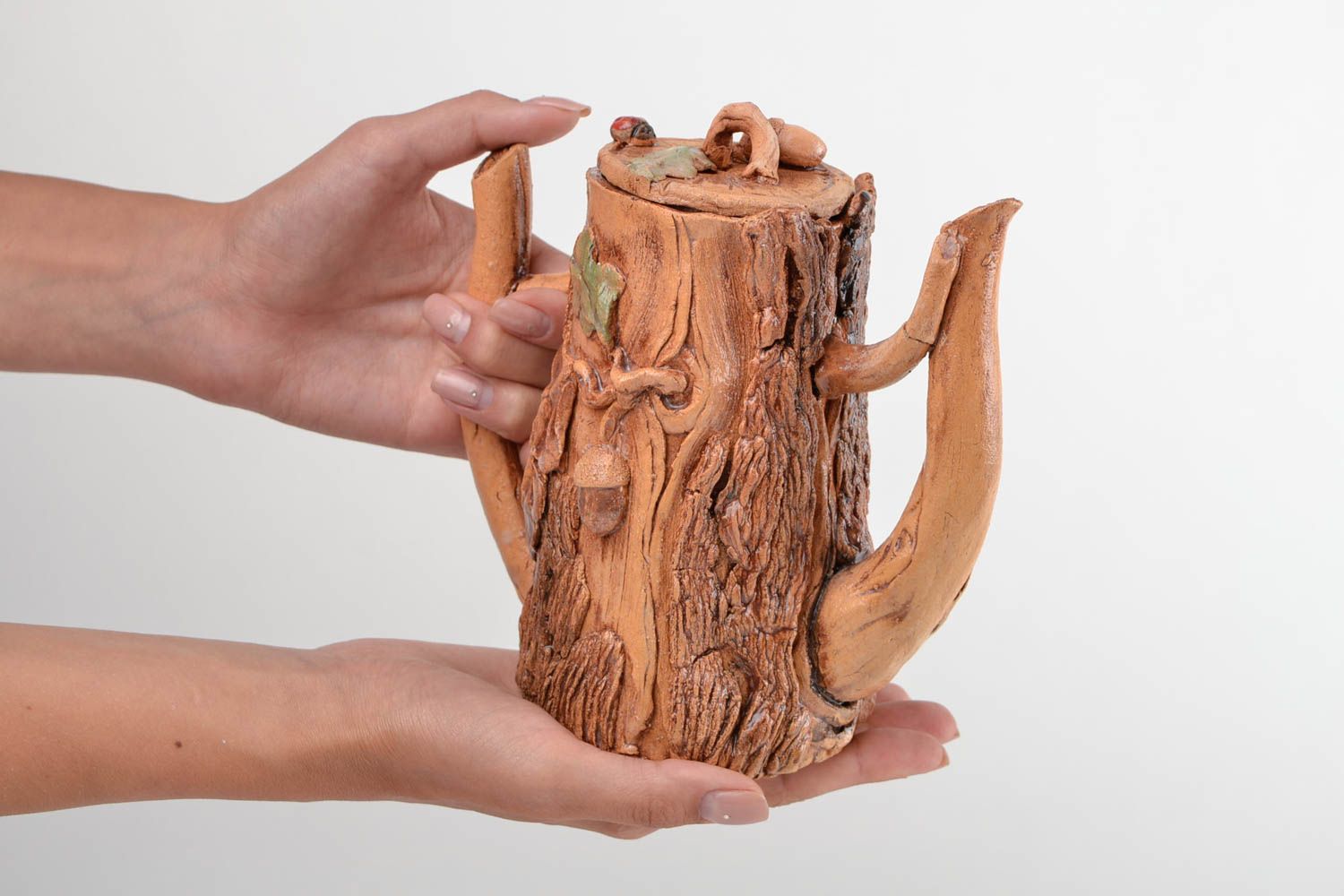 Clay art handmade pottery ceramic teapot small teapot housewarming gift ideas photo 2