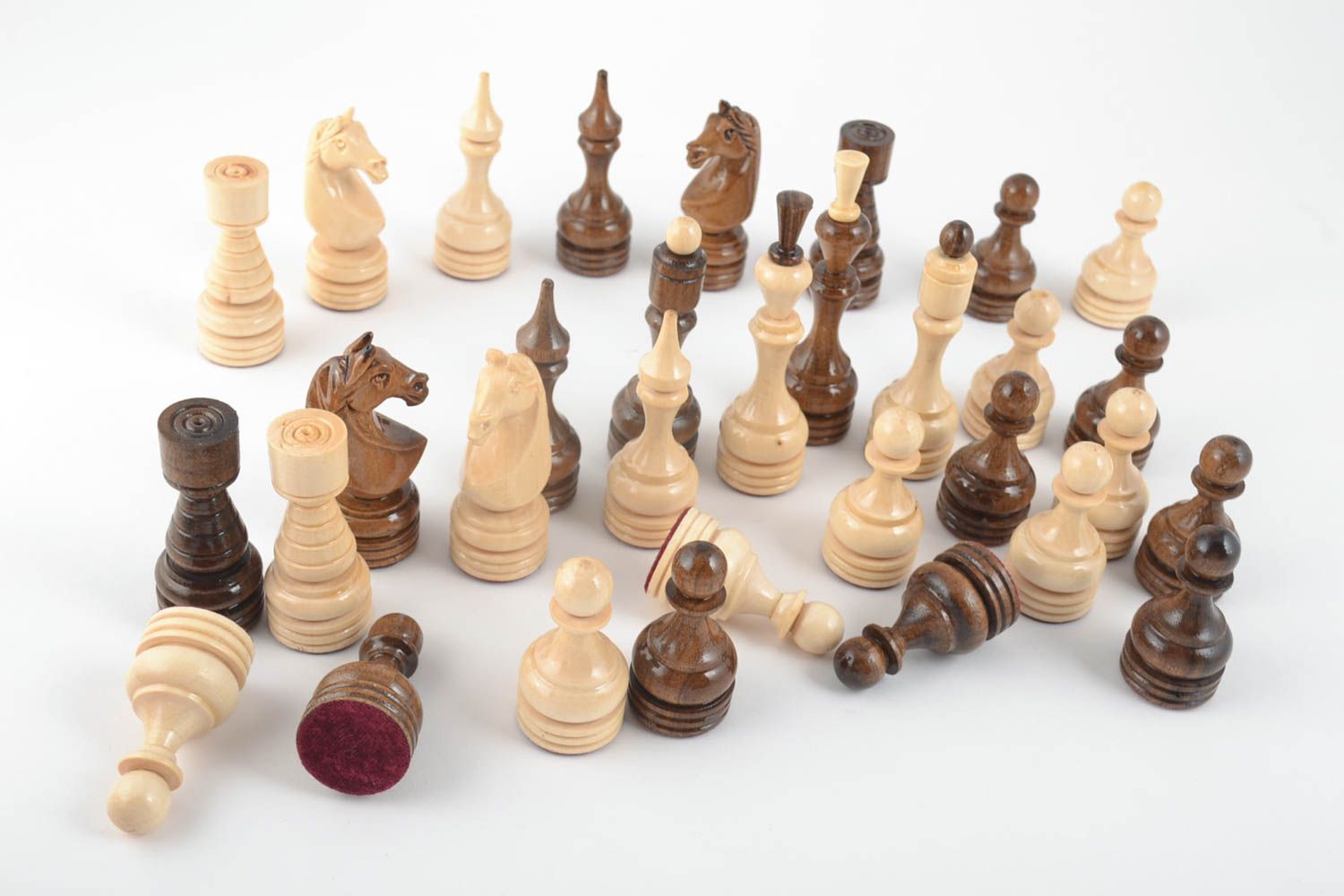 Unusual handmade wooden chessmen chess pieces board games best gifts for him photo 4