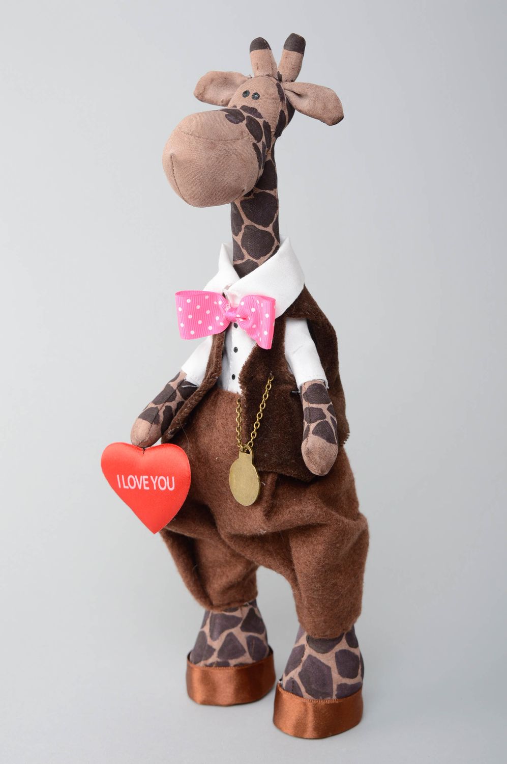 Мягкая игрушка ручной работы текстильная жираф  фото 1