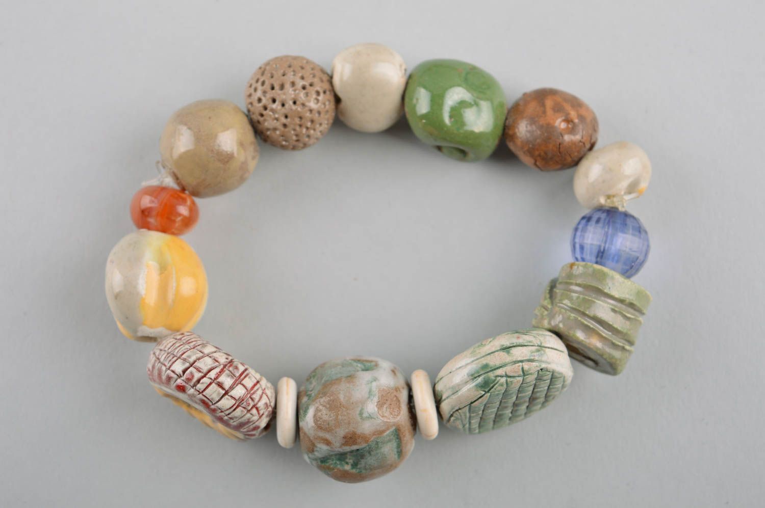 Beautiful handmade ceramic bracelet fashion accessories pottery works ideas photo 2