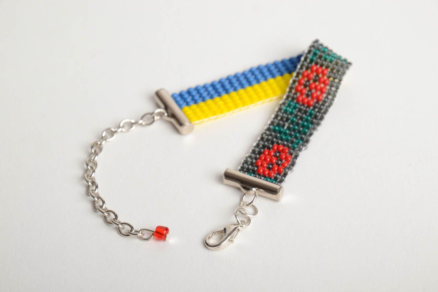 Bright colorful designer beaded wrist bracelet machine woven for women photo 4