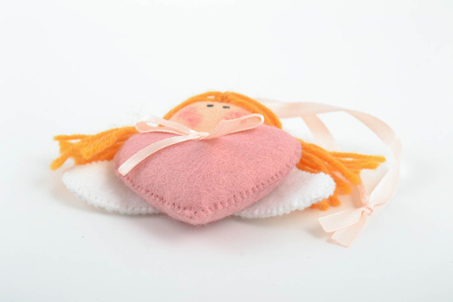 Handmade lovely soft home interior hanging toy angel with heart photo 4