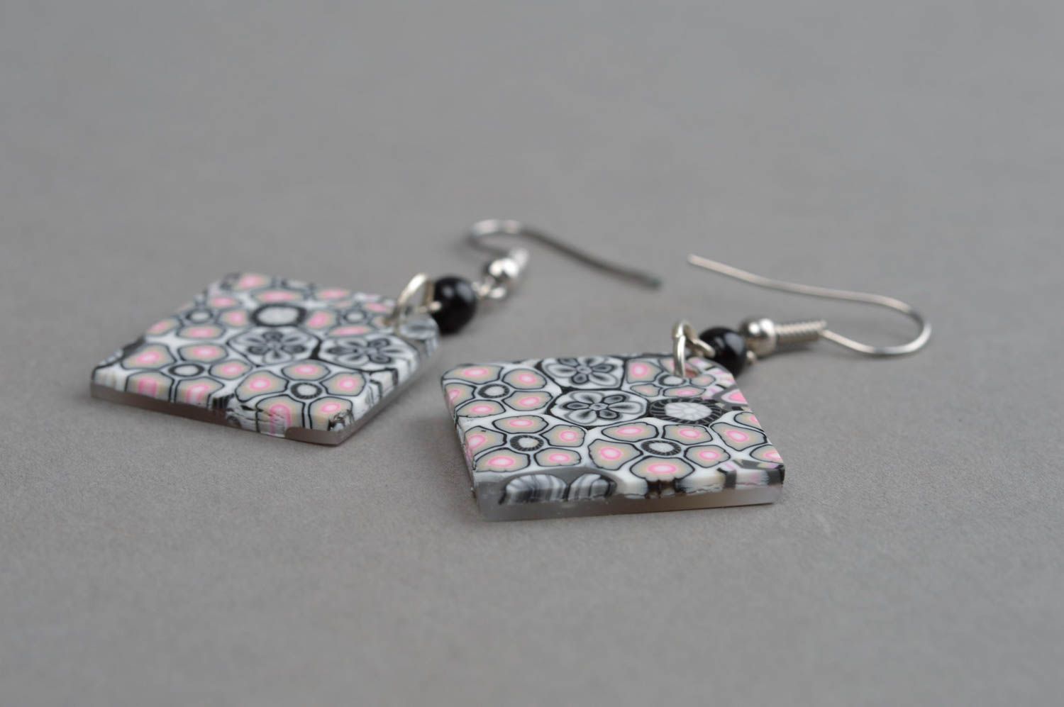 Handmade earrings made of polymer clay earrings stylish accessory for women photo 3