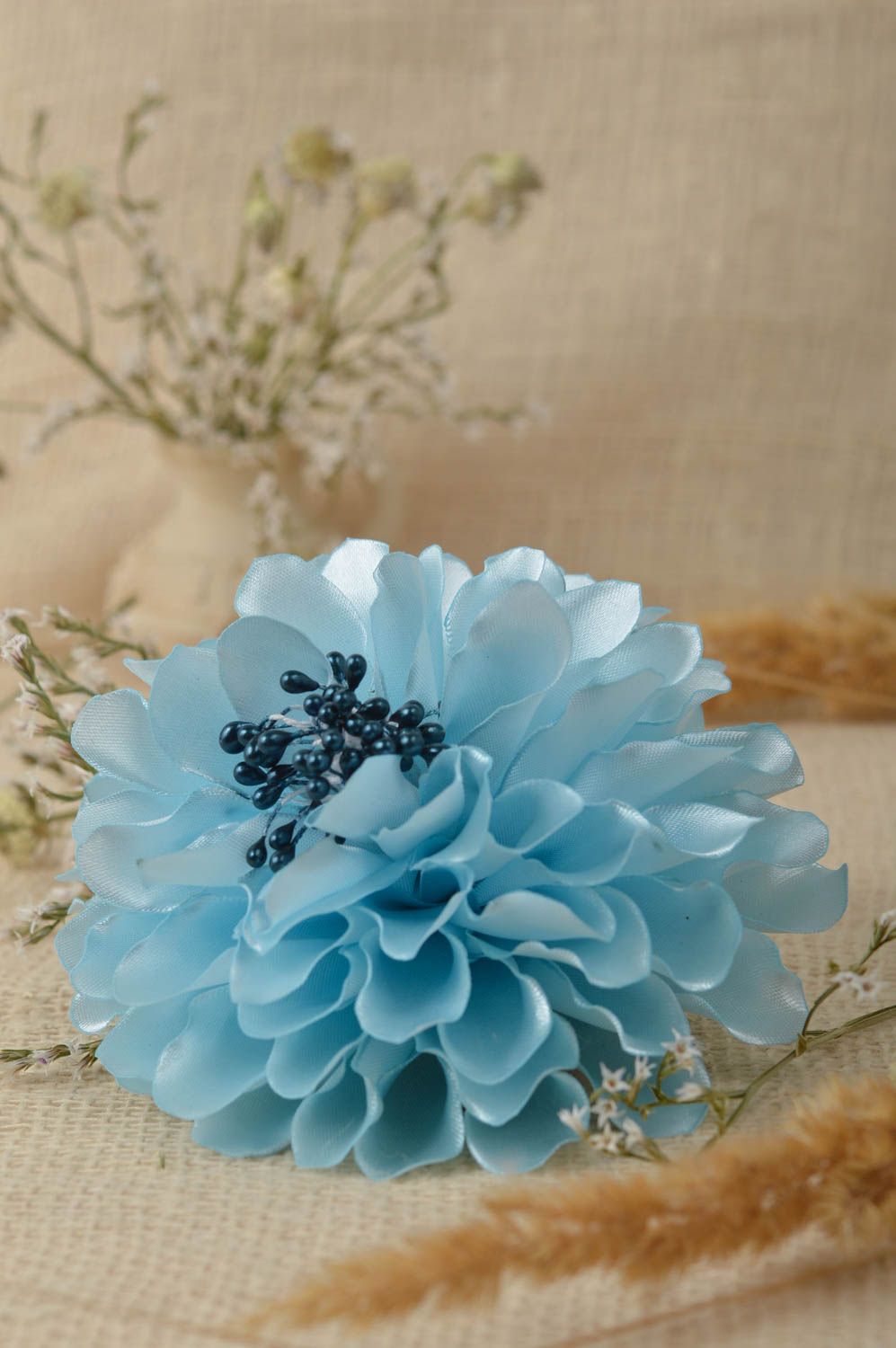 Украшение ручной работы заколкаброшь украшение трансформер Голубой цветок фото 1