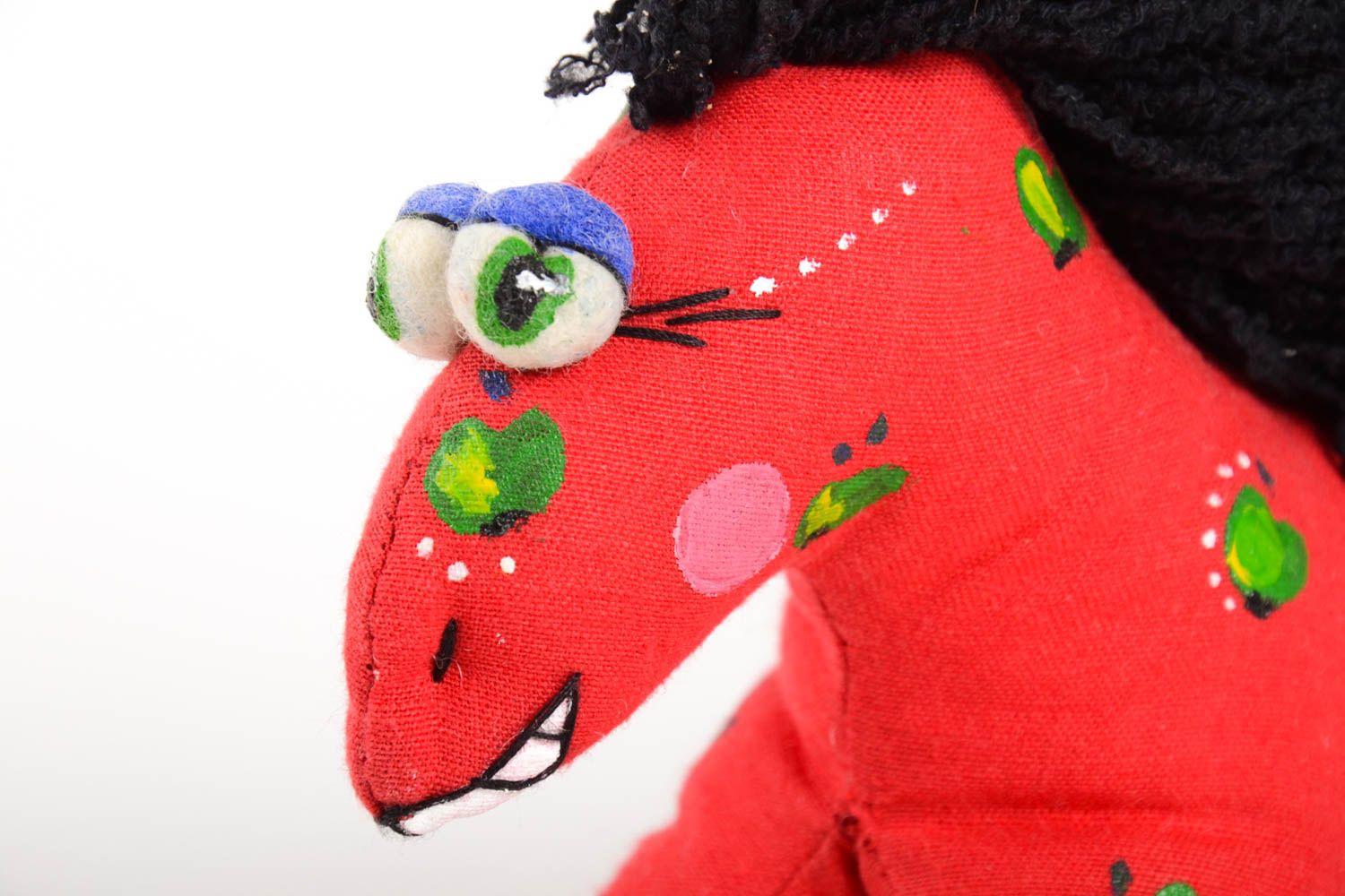 Stoff Tier handgemachtes Pferd Spielzeug in Rot originelles Geschenk für Kinder foto 3