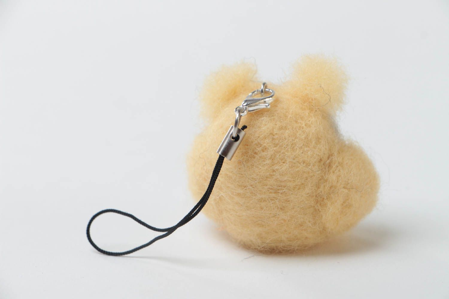 Beautiful small handmade felted wool keychain toy owl photo 3