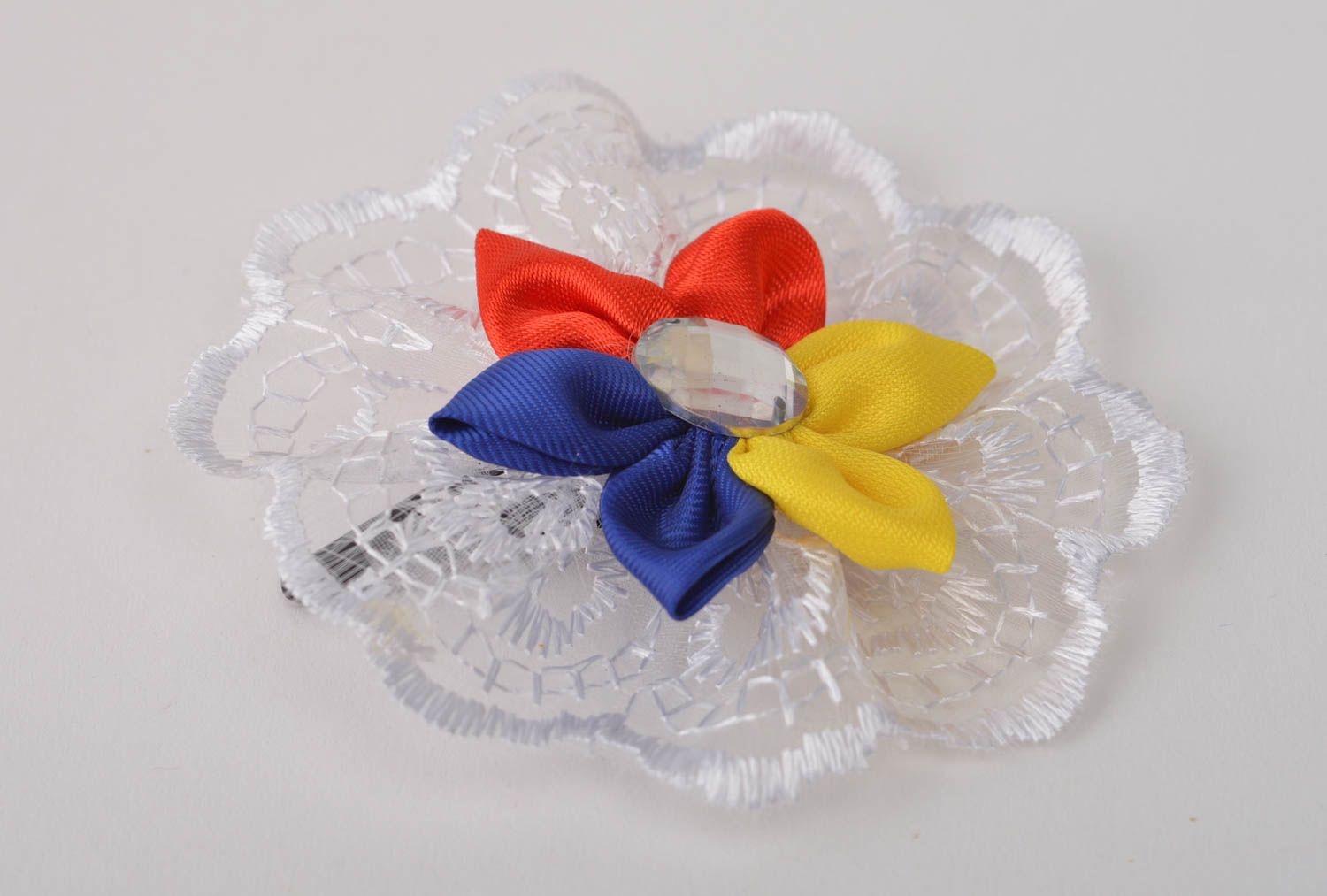 Flower hair clip handmade jewelry kanzashi flower kids accessories gifts for her photo 7