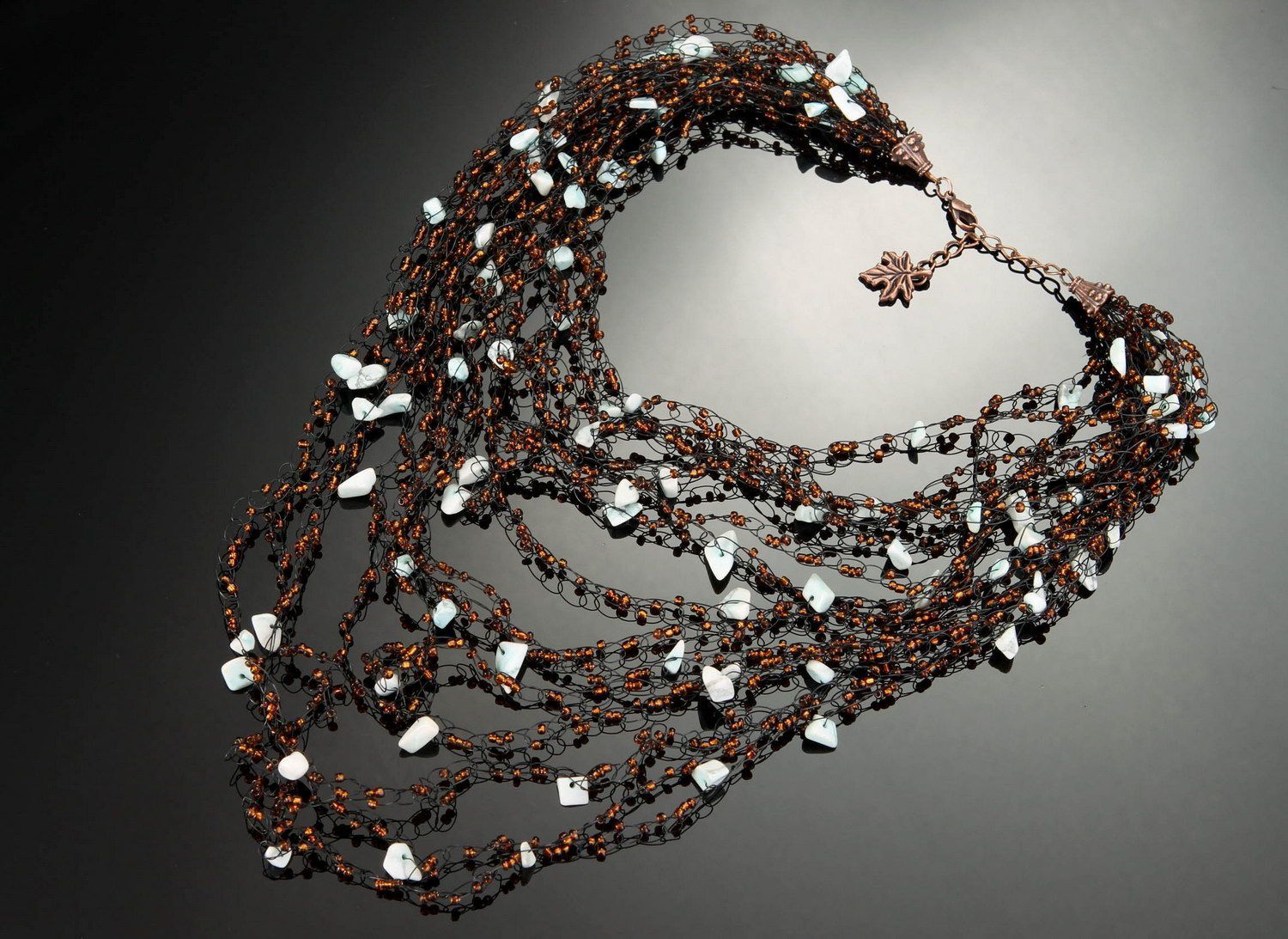 Mehrreihige Halskette mit Türkis foto 3