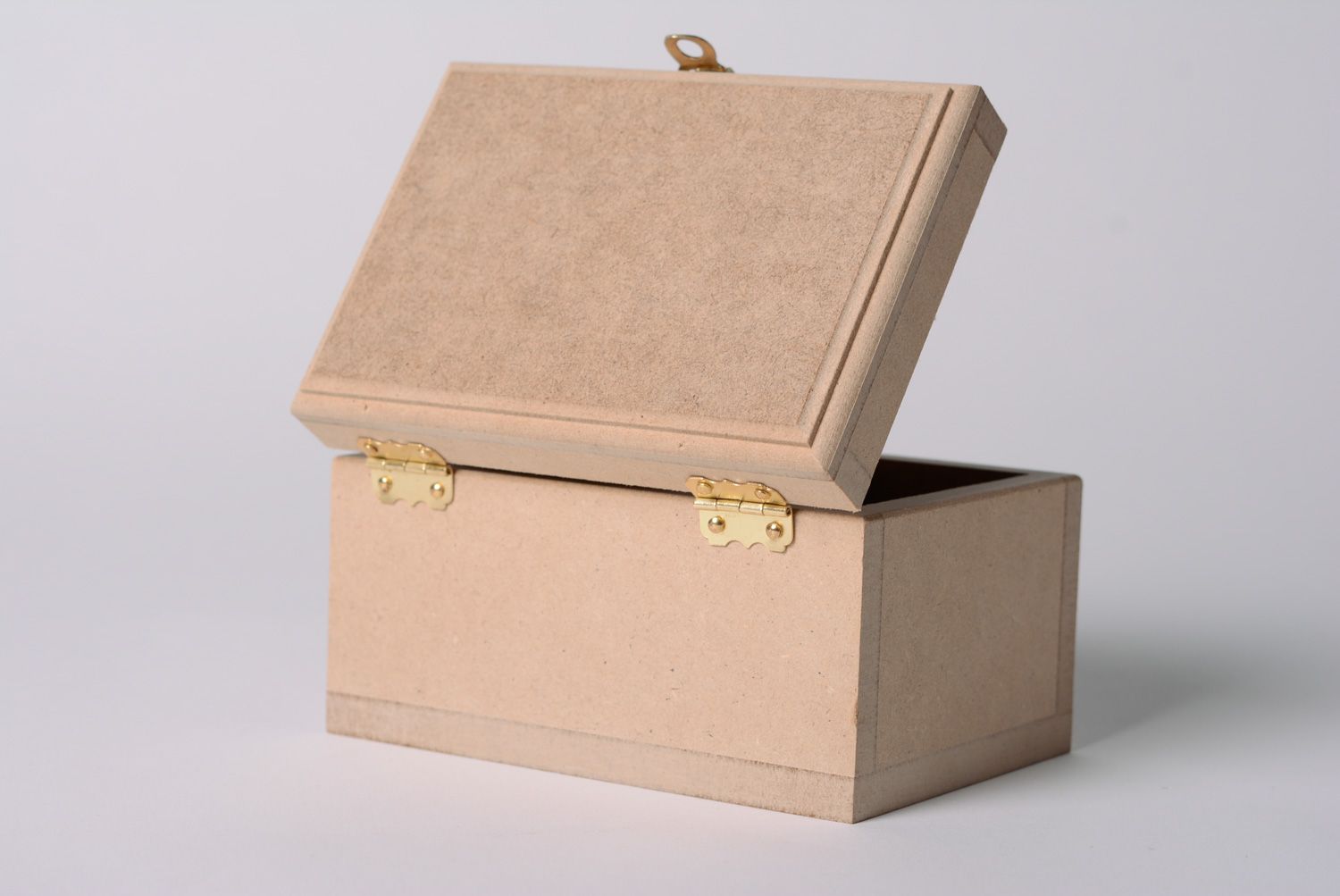 Handmade MDF craft blank for decoupage rectangular jewelry box with metal lock photo 2