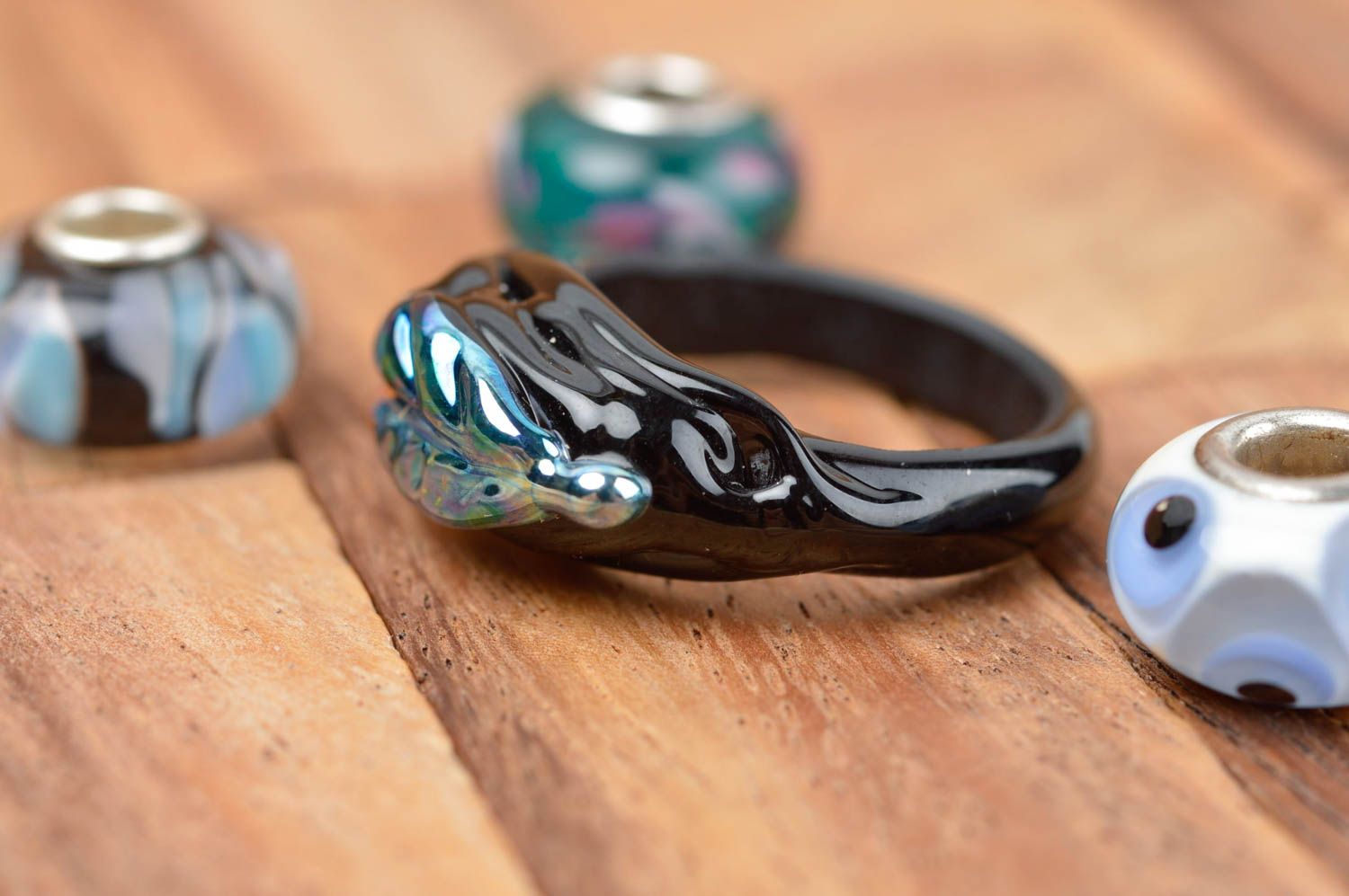 Designer jewelry handmade glass seal ring fashion rings fashion accessories photo 1