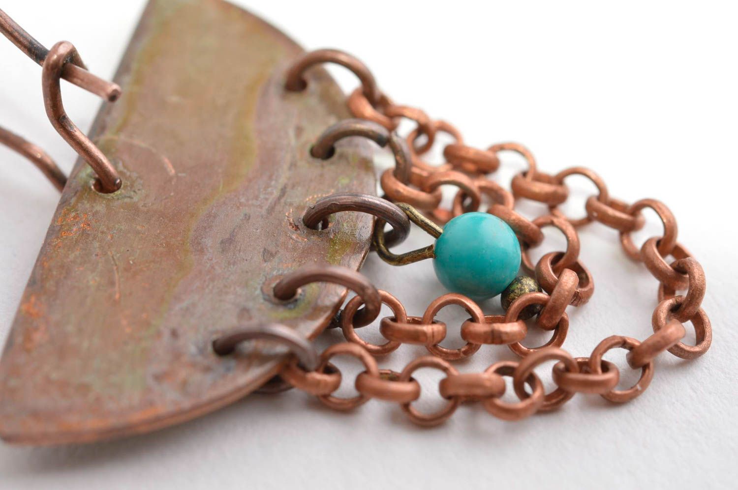 Handmade jewelry unusual gift designer accessories copper earrings gift ideas photo 5