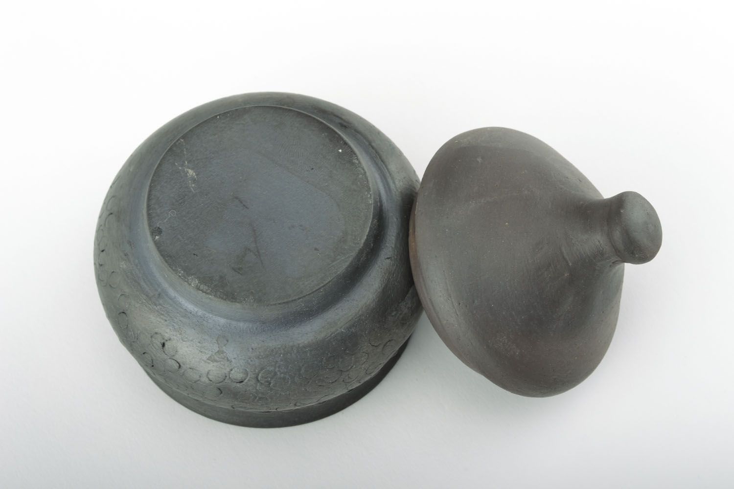 Black smoked ceramic sugar bowl photo 3