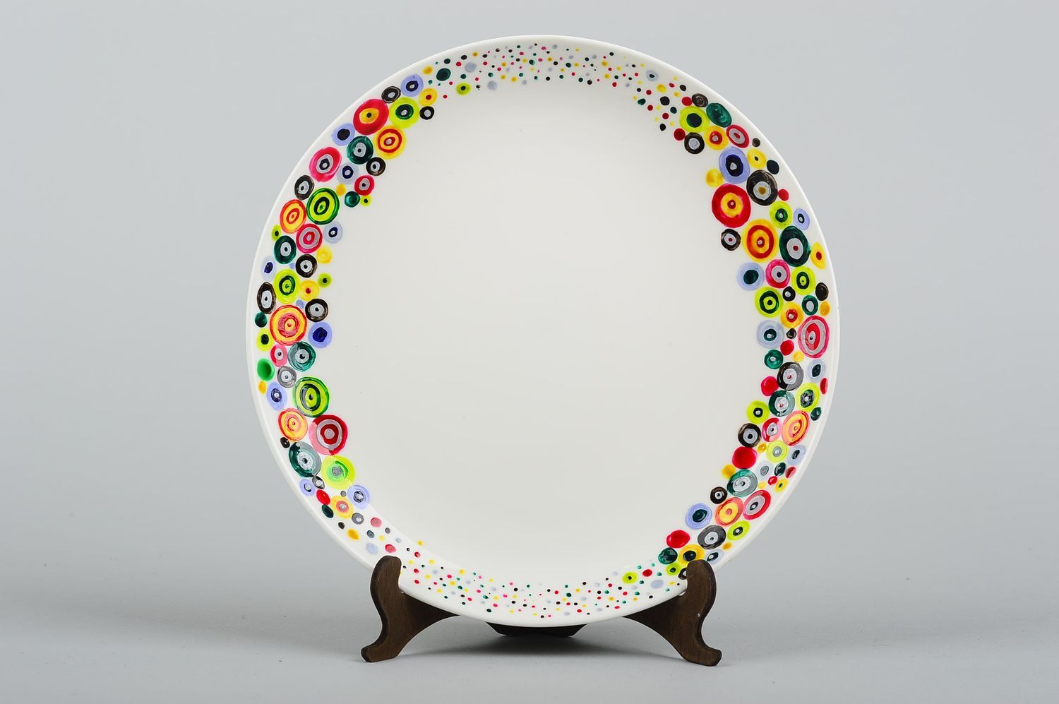 Керамическая тарелка посуда ручной работы яркая красивая посуда для кухни фото 1