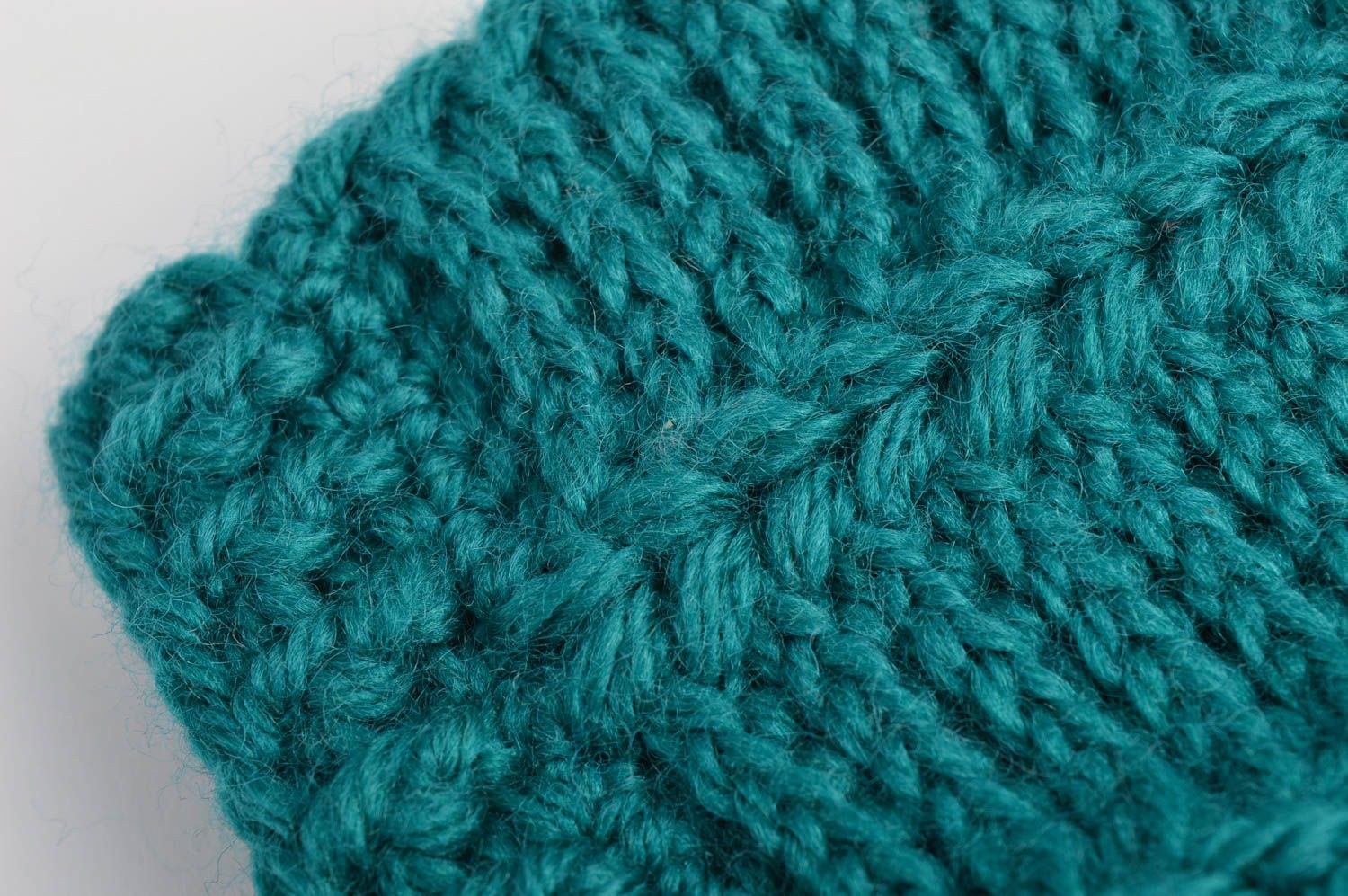 Bonnet tricot Chapeau fait main en fils de demi-laine Vêtement enfant cadeau photo 5
