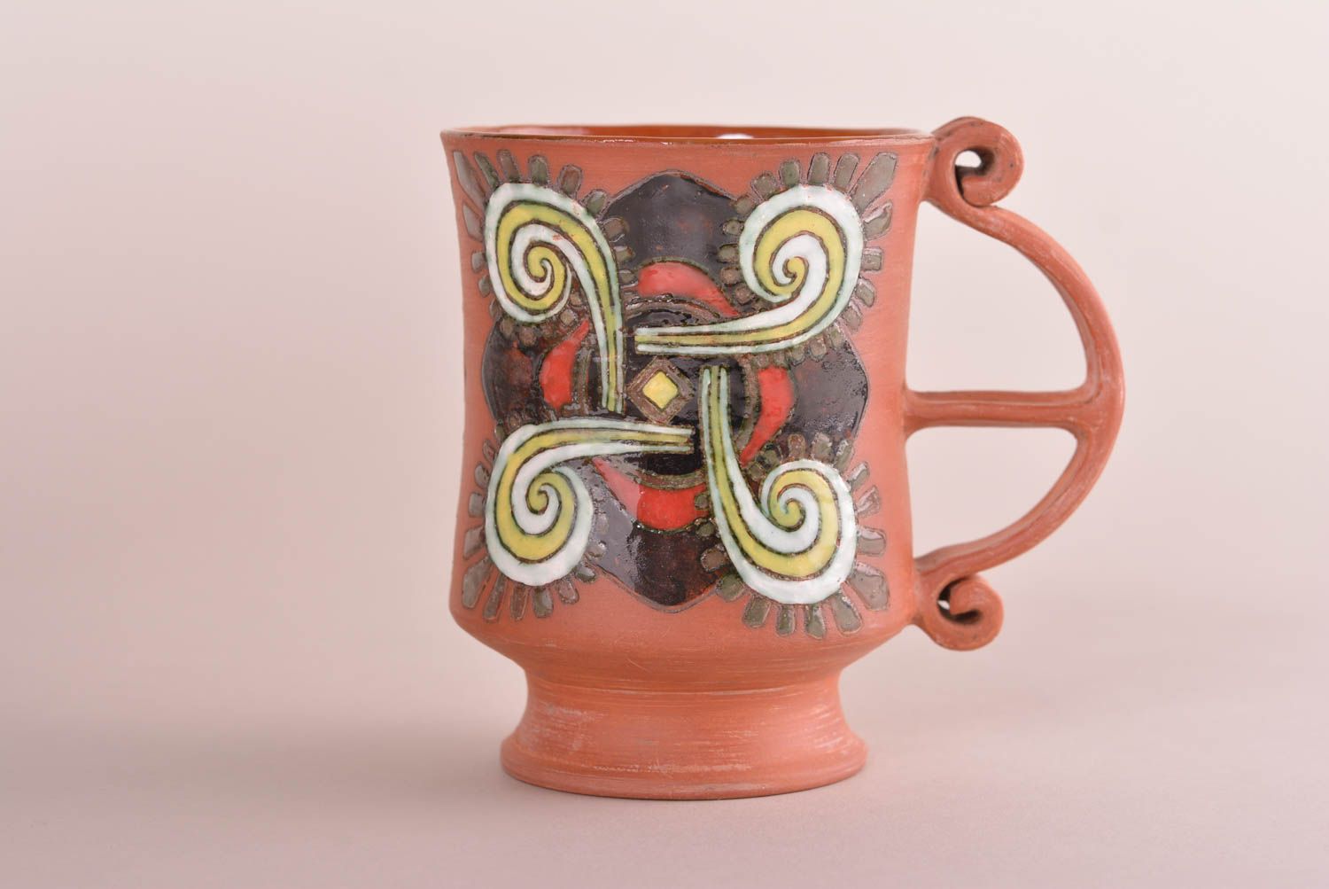 Tasse céramique fait main Mug original à thé ethnique Vaisselle design photo 1