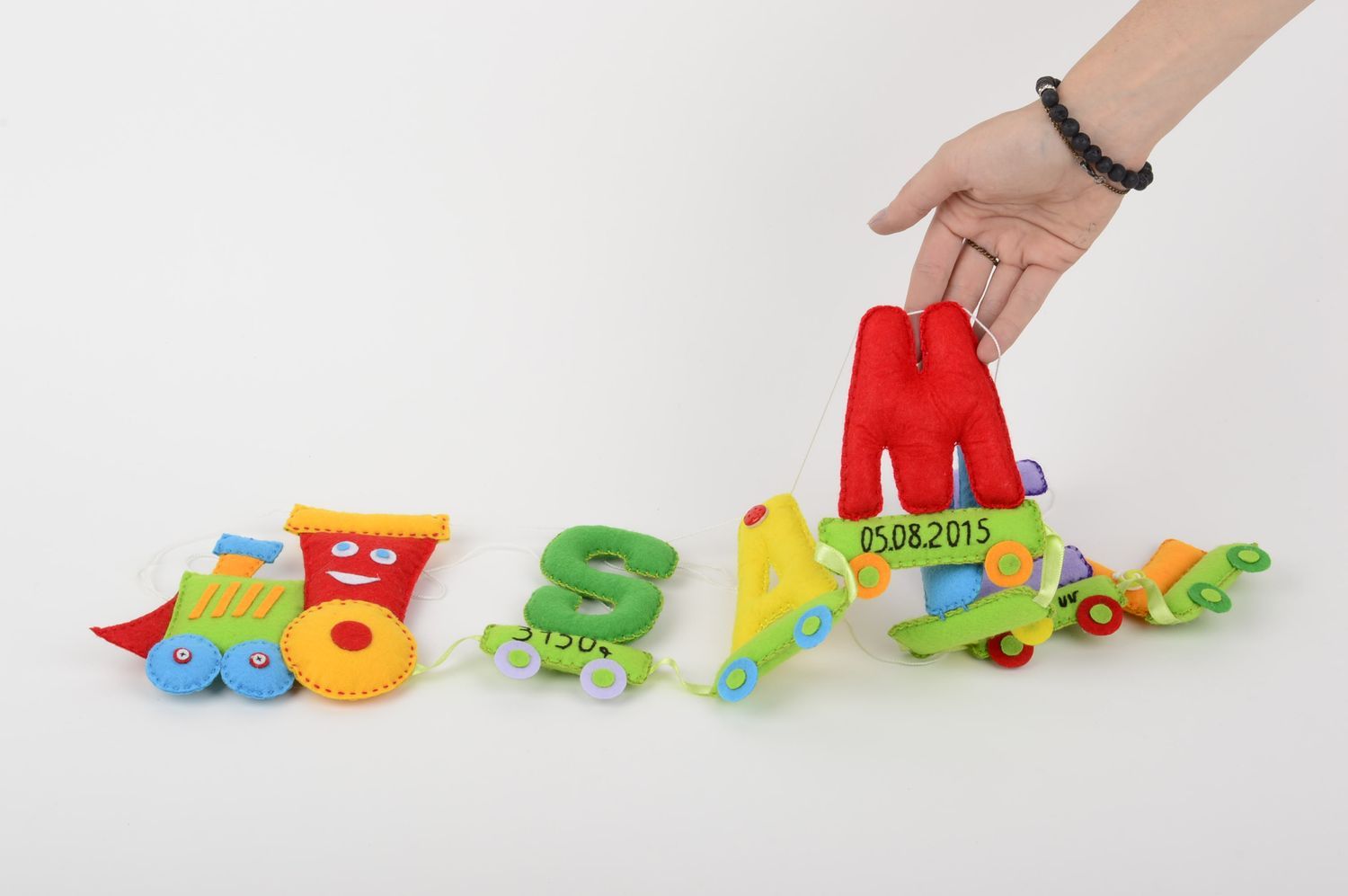 Игрушка ручной работы декор для детской мягкая игрушка настенный декор паровозик фото 5