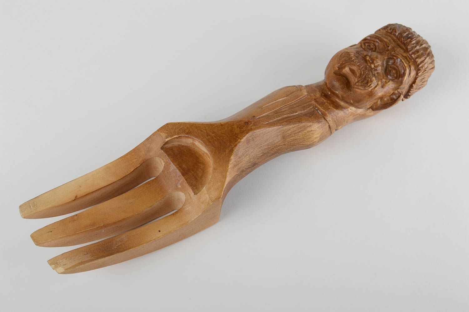 Tenedor de madera hecho a mano accesorio de cocina objeto de decoración foto 2
