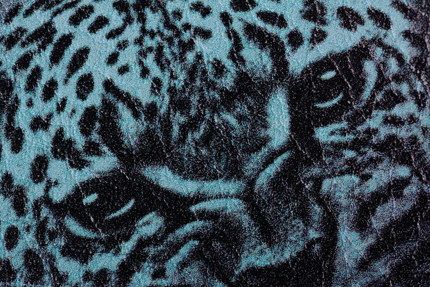 Étui pour passeport en vrai cuir avec imprimé de léopard fait main original photo 3