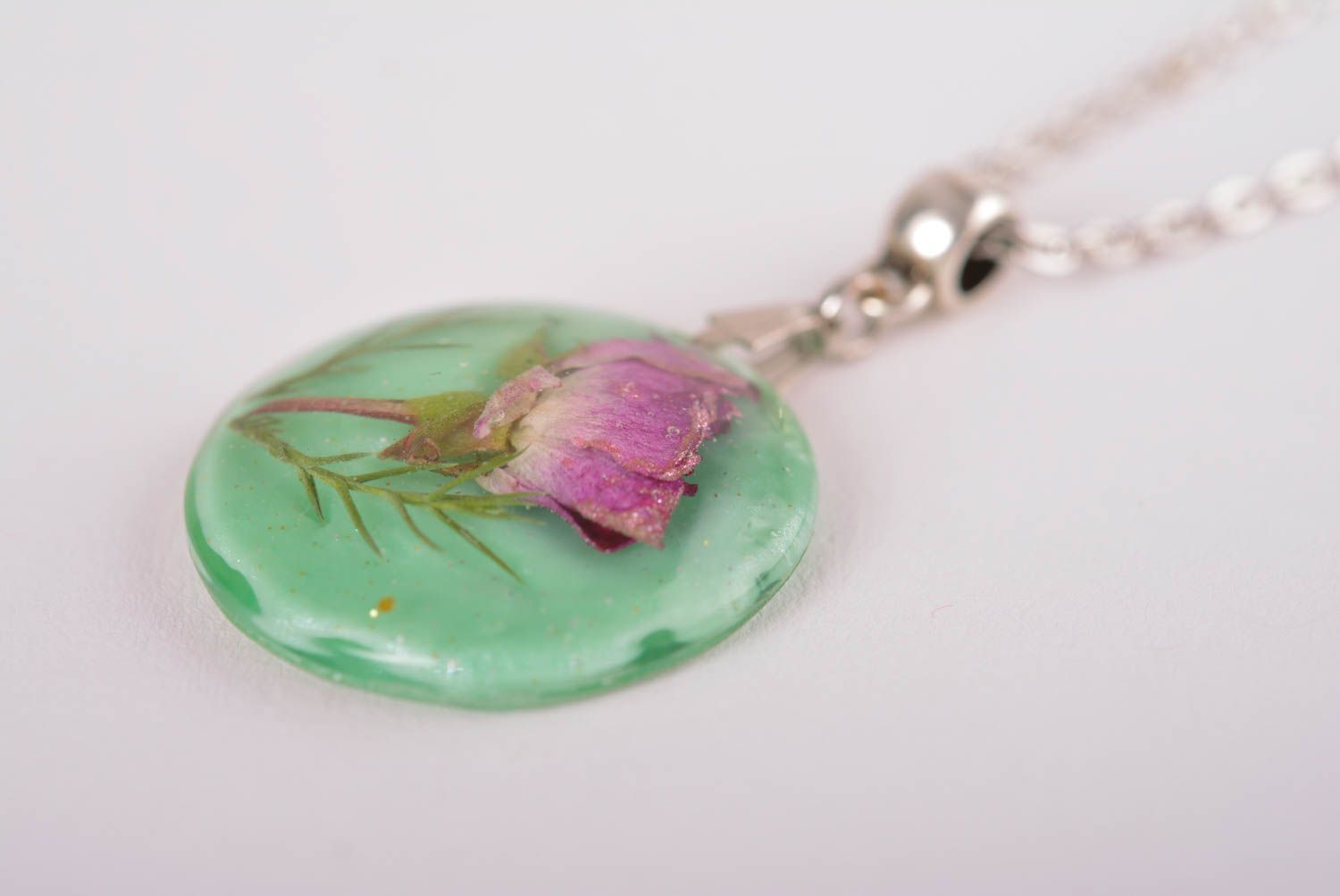 Handmade pendant unusual pendant for women gift ideas epoxy resin jewelry photo 4
