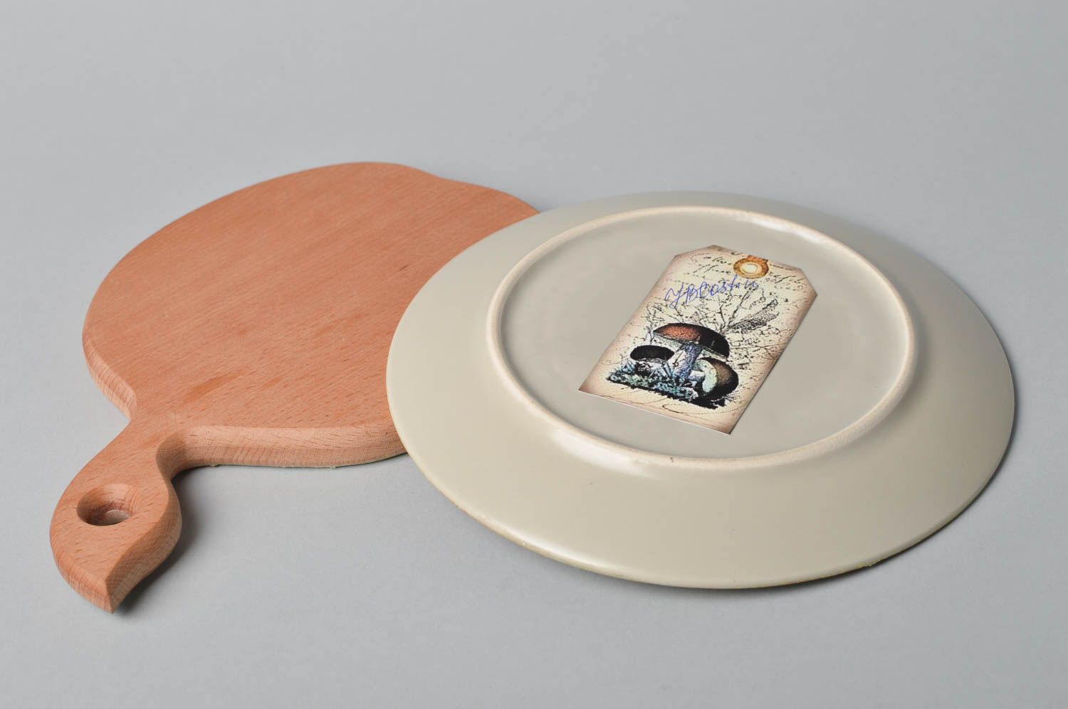 Декоративная тарелка ручной работы подарочная тарелка раки декупаж дощечка фото 2