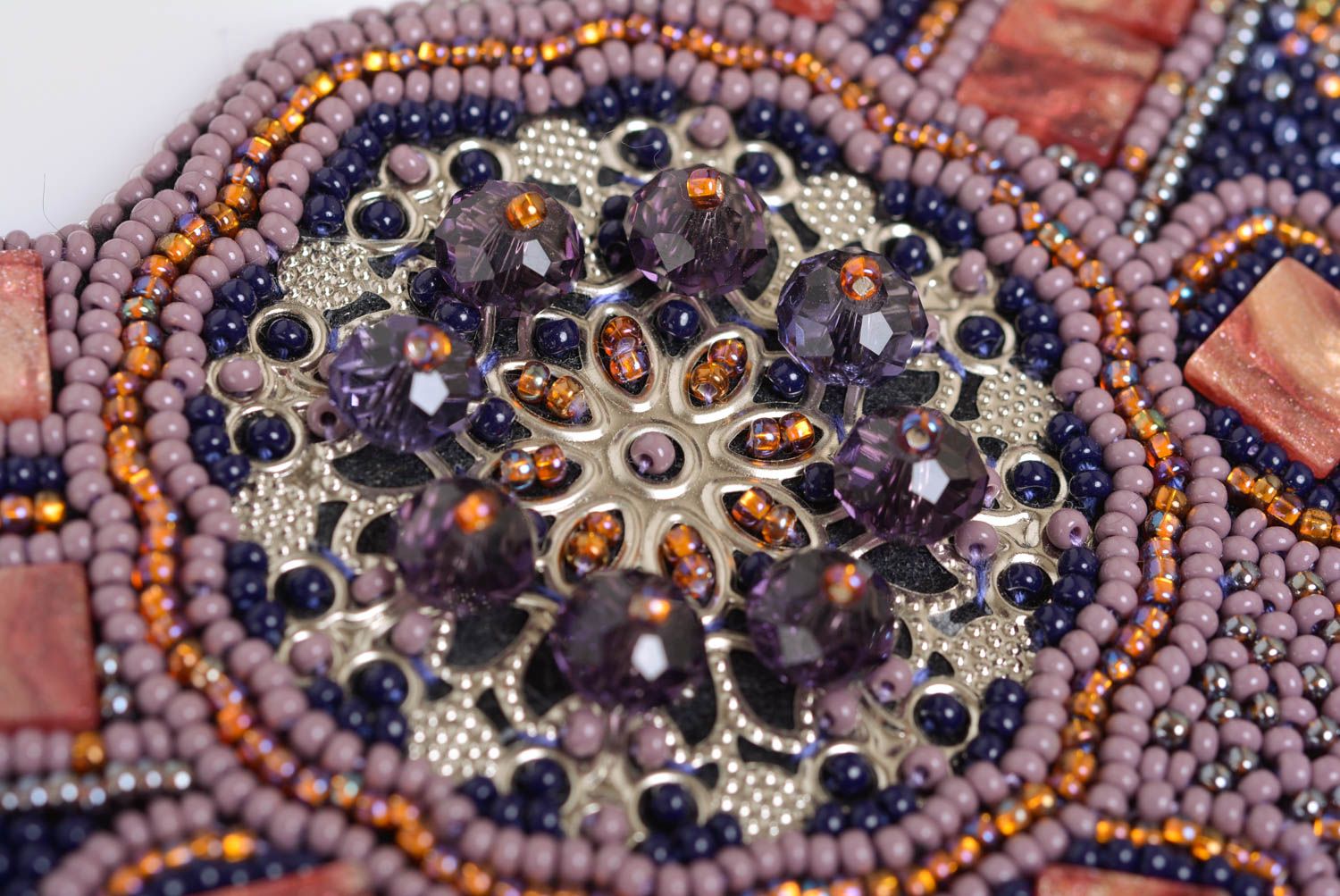 Ожерелье из бисера большое вечернее нарядное красивое ручной работы Золото скифов фото 4