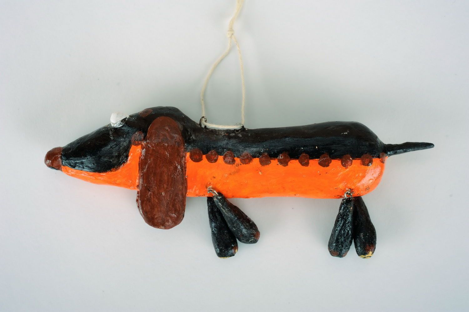Decorative pendant made of paper-mache Badger-dog photo 4