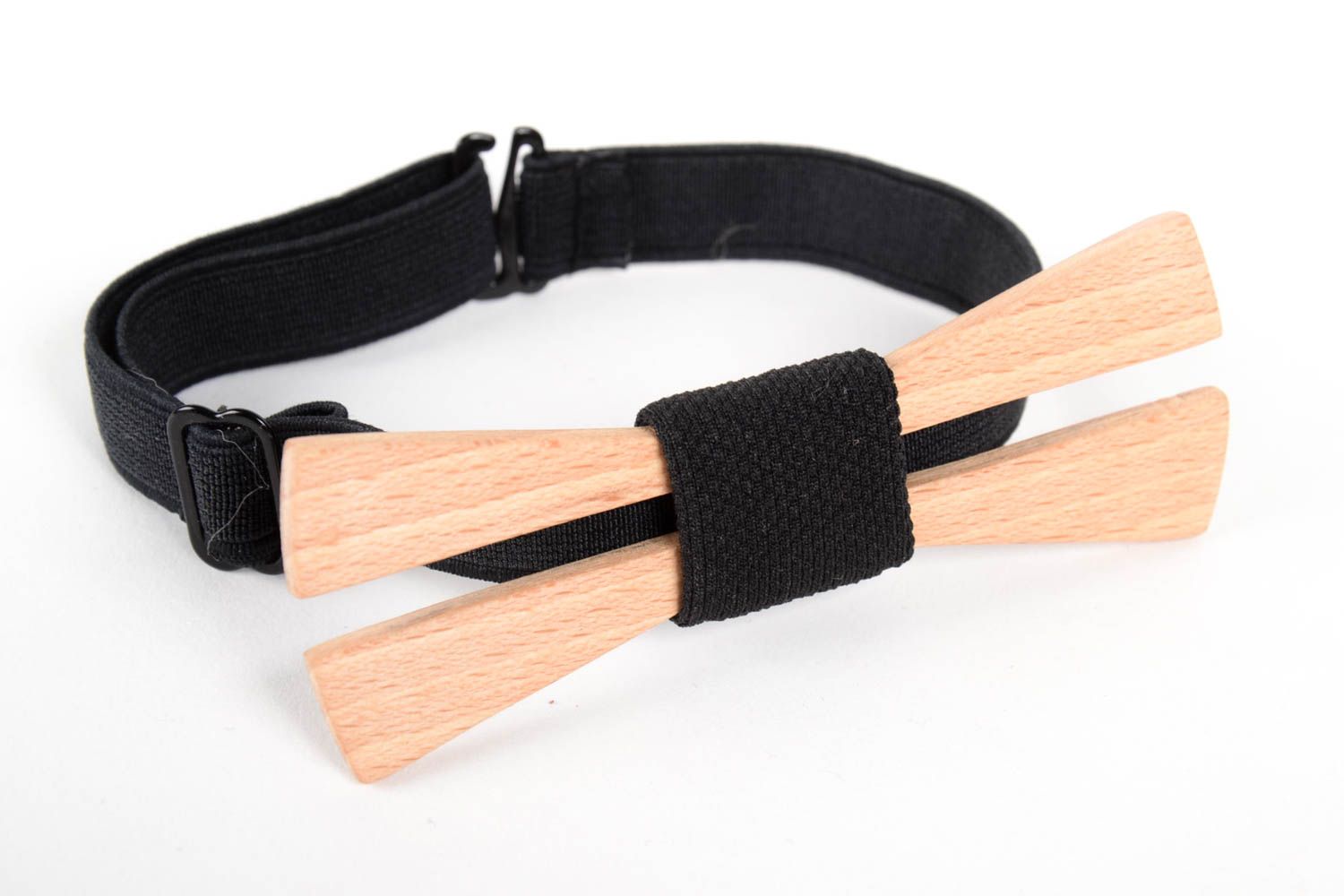 Pajarita moderna hecha a mano de madera corbata de moño accesorio para hombres foto 2