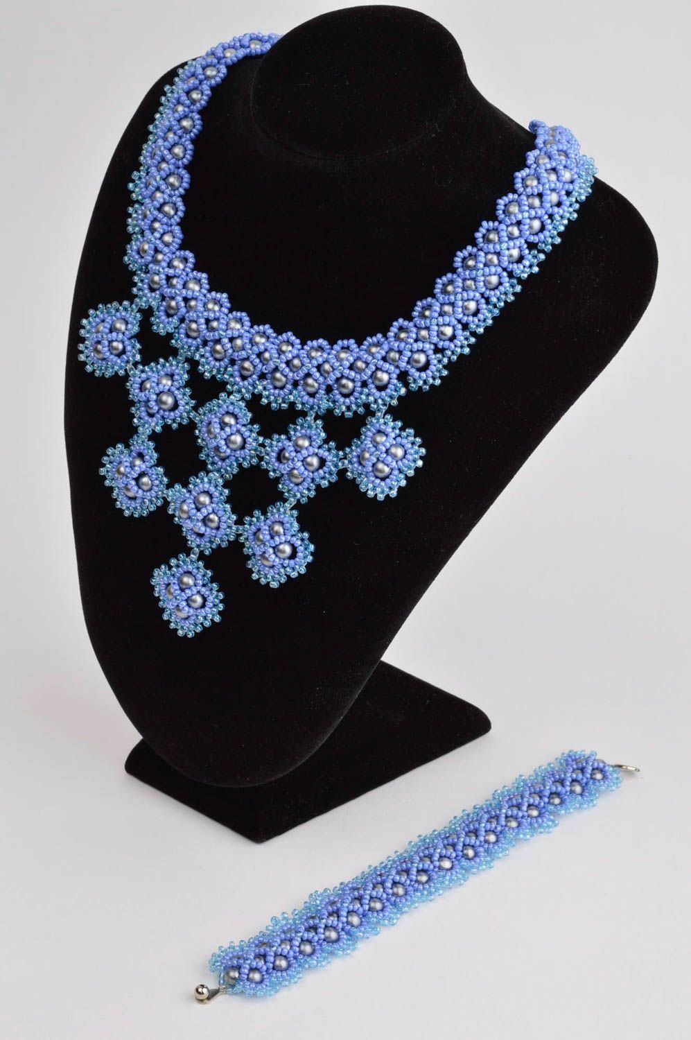 Beautiful handmade necklace designer beaded bracelet stylish unusual jewelry photo 1