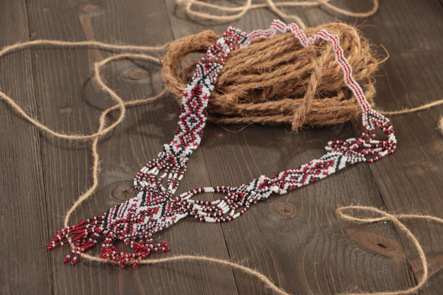 Beautiful women's handmade designer beaded necklace gerdan in ethnic style photo 1