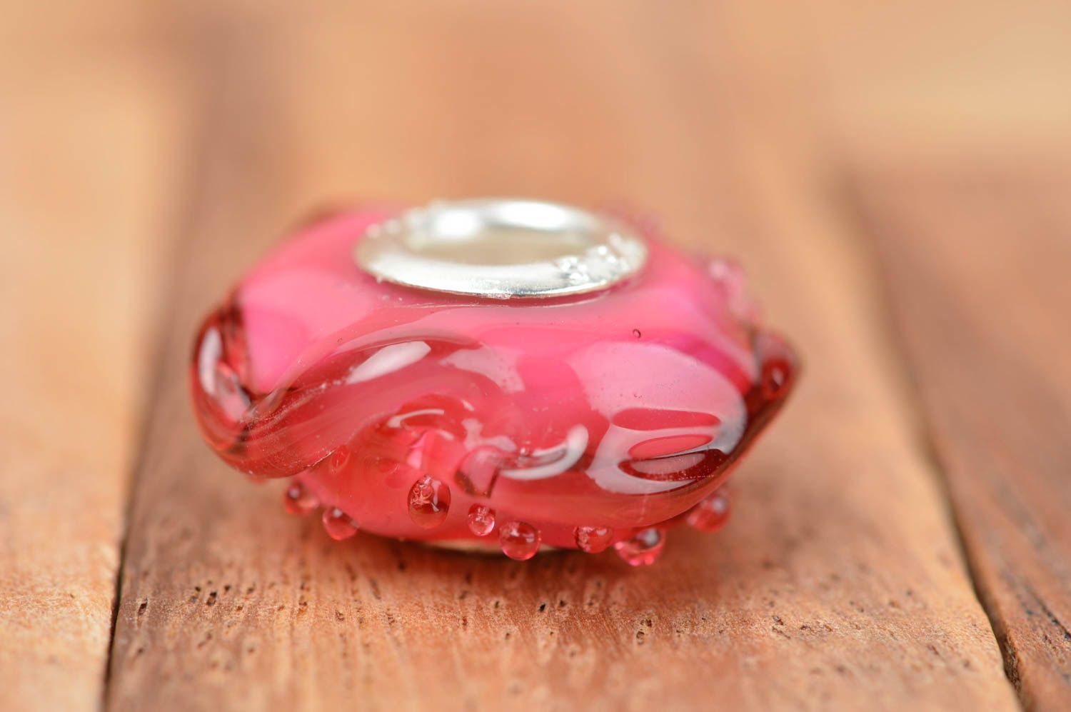 Perle en verre fait main Fourniture pour bijoux voile rose Loisirs créatifs photo 2